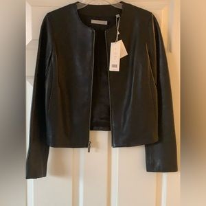 NWT Vince Leather Scuba Biker Jacket. Size S